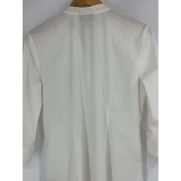 Womens Dana Buchman Tunic White Blouse Tex 3/4 sleeve Medium 0811Top - Picture 4 of 8